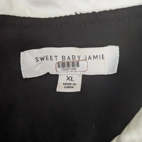 Sweet Baby Jamie Black Collared Velvet Dress Size XL Jamie Mizrahi - Picture 3 of 16